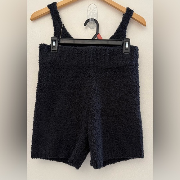 NWT SKIMS Size S / M Cozy Knit Boucle Shorts Black Fuzzy Ultra Lounge - Picture 2 of 4